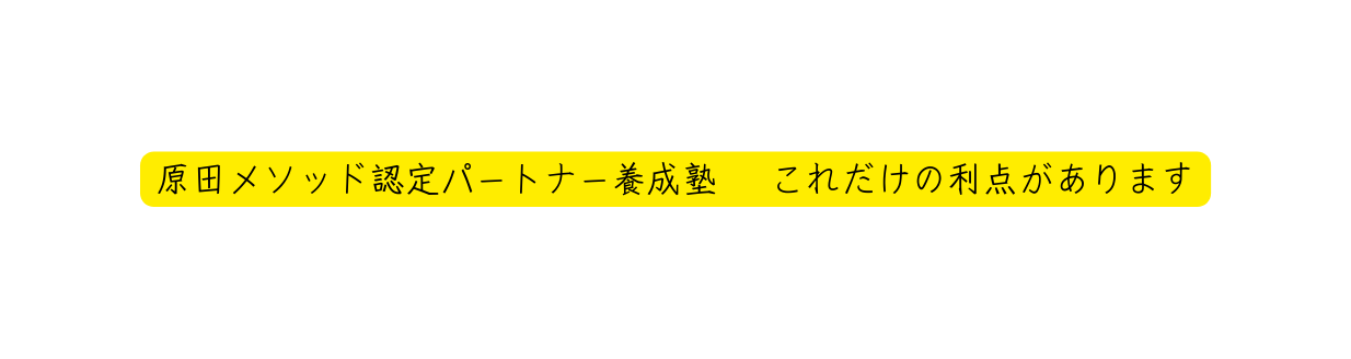 原田メソッド認定パートナー養成塾 これだけの利点があります