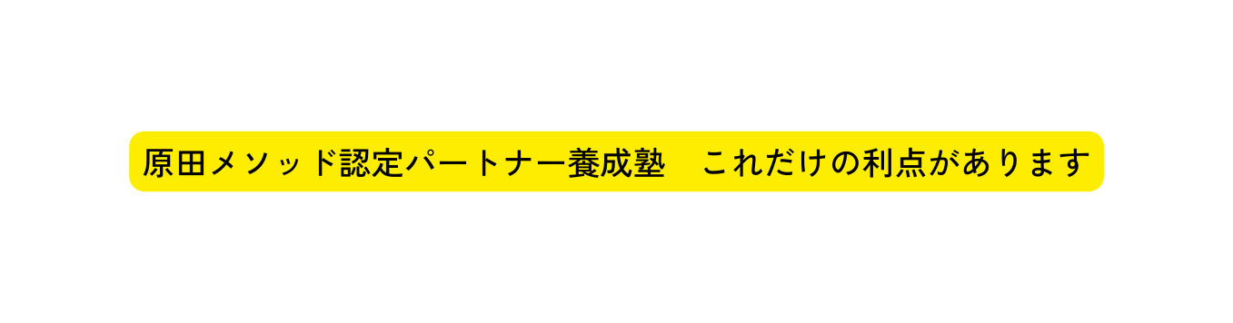 原田メソッド認定パートナー養成塾 これだけの利点があります